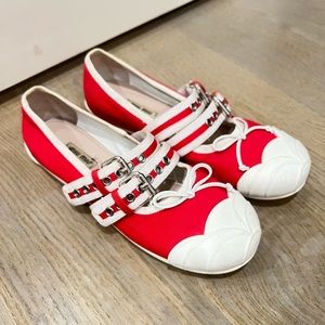 Miu Miu red ballet flats
